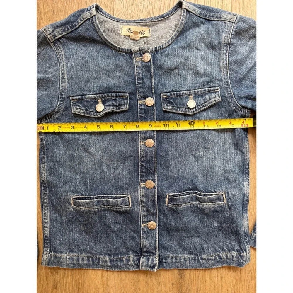 Madewell Denim Lady Jacket Womens Medium Wash Button Front Blue Size XS - Picture 10 of 12